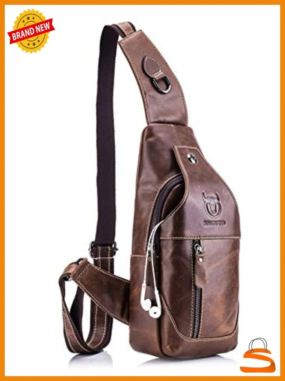 Genuine Leather Sling Bag Cross Body Backpack Water Resistant Anti Theft Travel